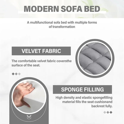 55'' Loveseat Sleeper Sofa Bed with Adjustable Backrest