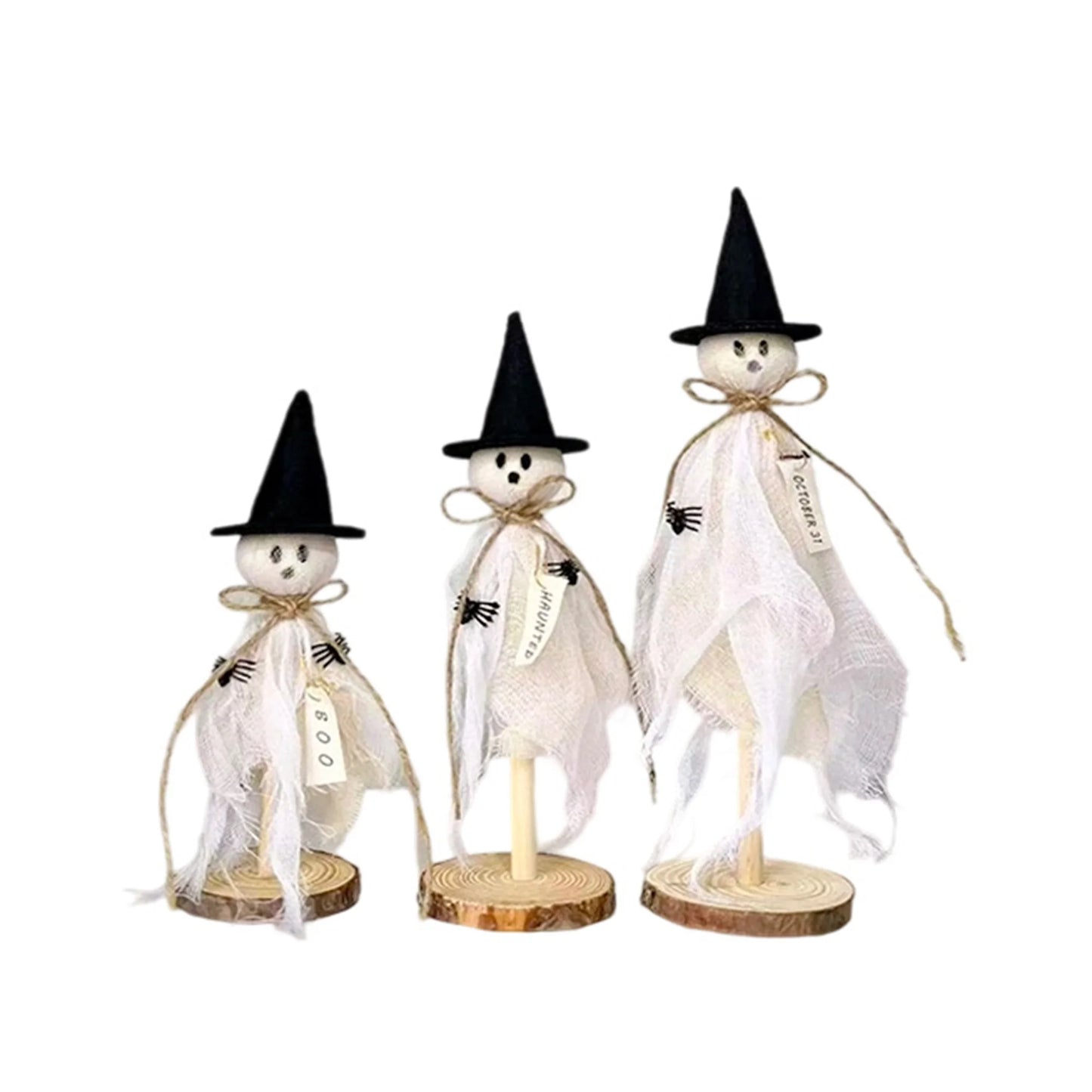 Spooky Halloween Witch Hat and Broomstick Table Centerpiece