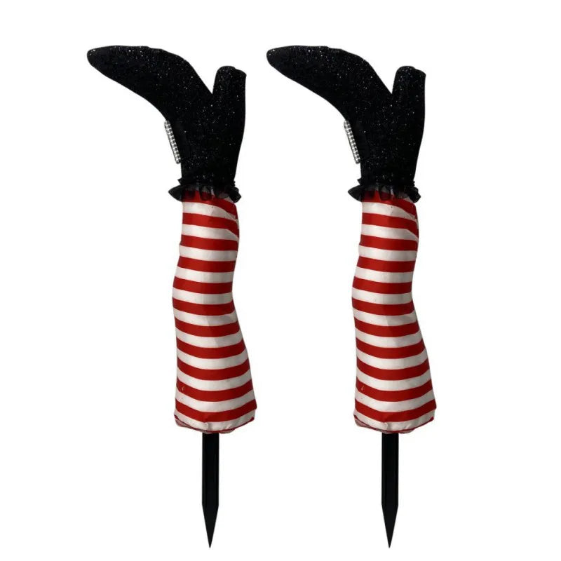 2pcs Halloween Evil Witch Legs Props Upside Down
