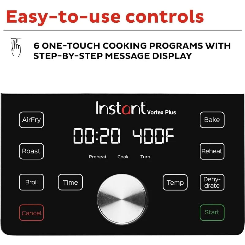 6QT Air Fryer, Broils, Dehydrates, Roasts, Reheats, Bakes