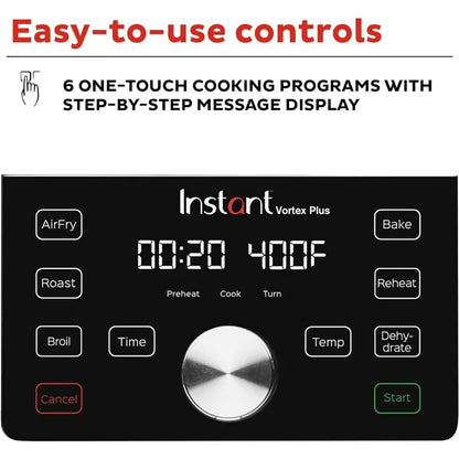 6QT Air Fryer, Broils, Dehydrates, Roasts, Reheats, Bakes