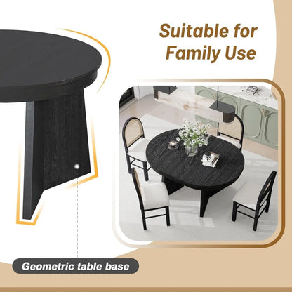 Round Retro Extendable Dining Table Set