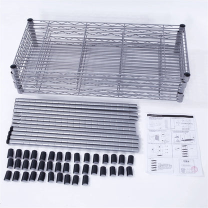 5-Shelf Storage Rack Silver Gray