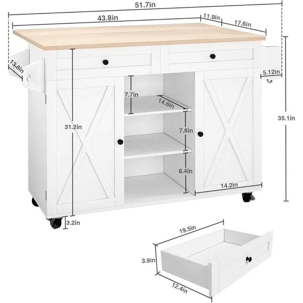 Barn Door Kitchen Island on wheels