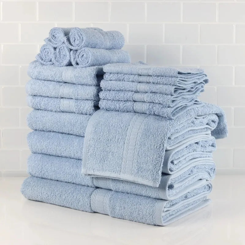 18-Piece 100% Cotton Towel Set Soft and Super Absorbent