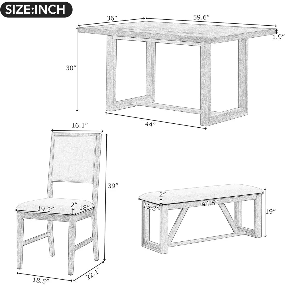 6-Piece Retro Dining Set