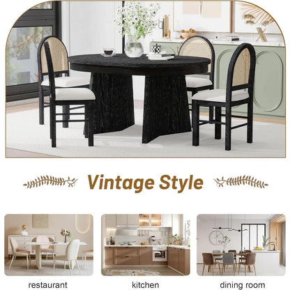 Round Retro Extendable Dining Table Set