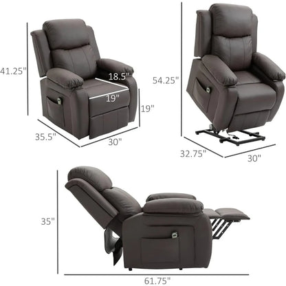 Leather Electric Recliner Power Lift with Remote Control