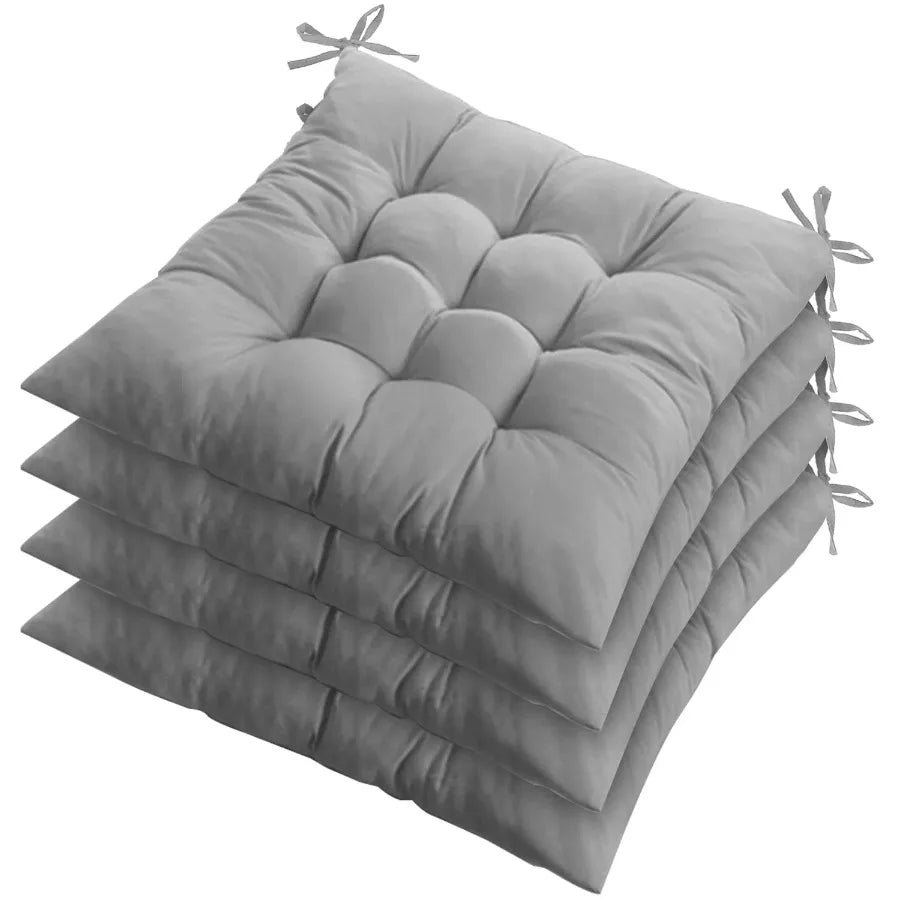 4Pcs Chair Cushion Pads Pillow Soft Tie On
