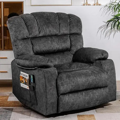 Recliner Chair, 2 Cup Holders & Side Pocket