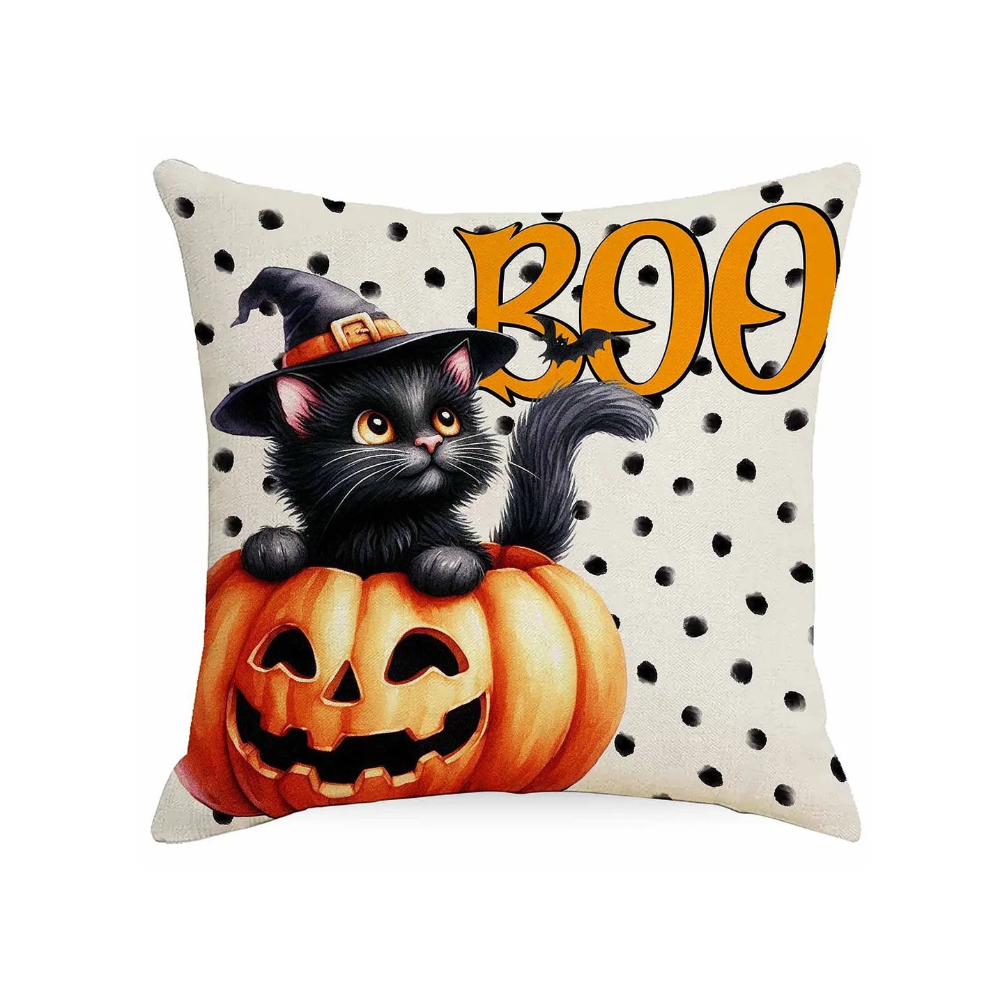 Halloween Decorative Linen Throw Pillow Cover (Pillow Insert Not Included)