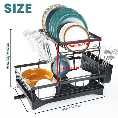 Large 2-tier dish drying rack