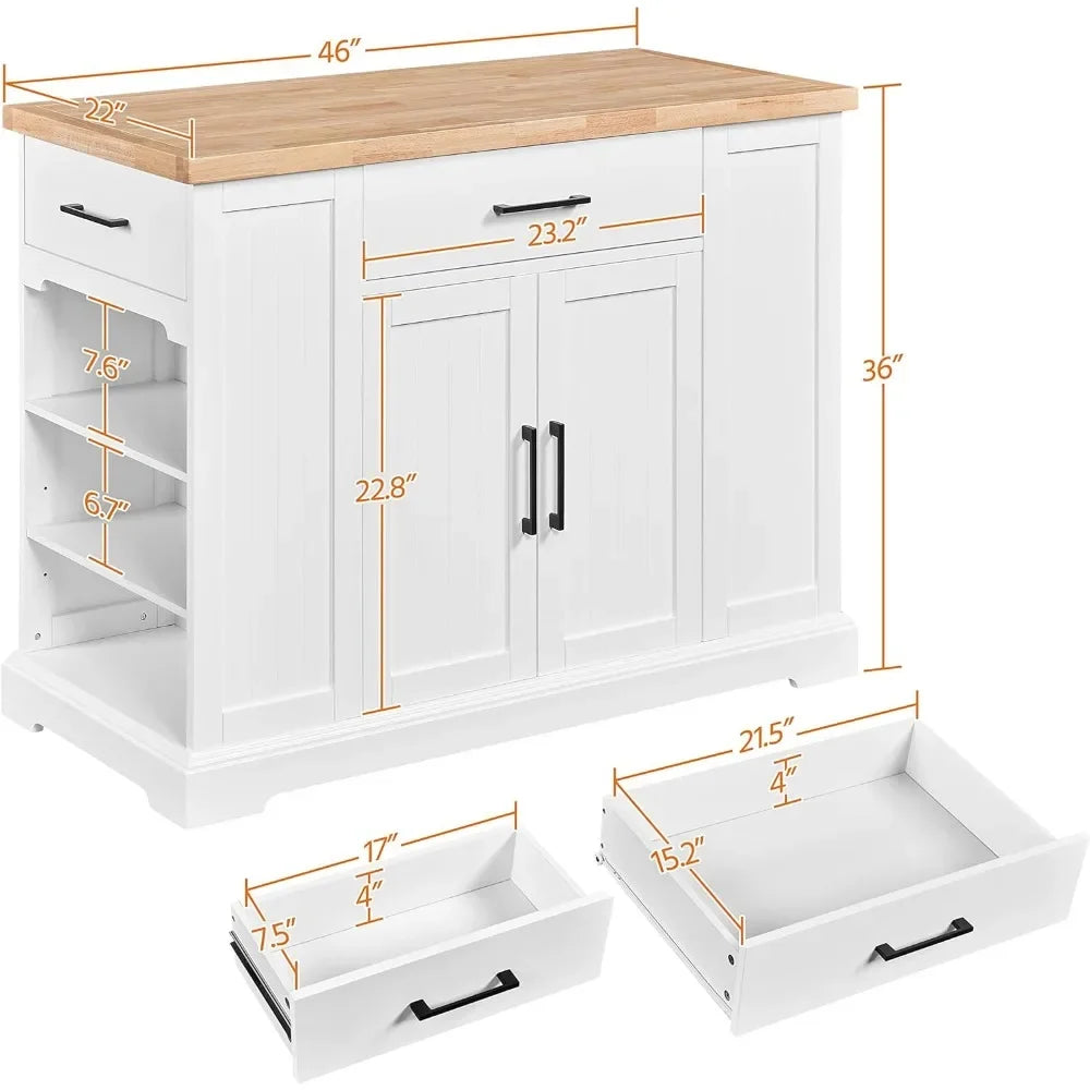 Kitchen Storage Cabinet on Wheels with Open Shelves