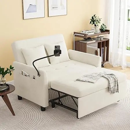 Loveseat Pull Out Bed, 46" - 3 in 1 Convertible