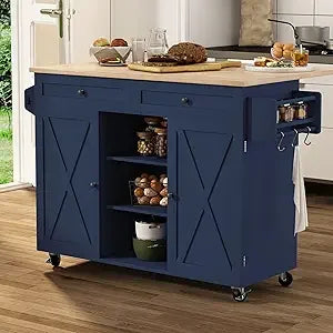 Barn Door Kitchen Island on wheels