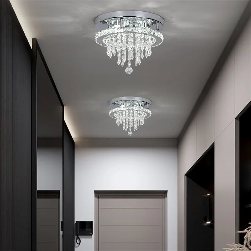 LED Crystal Ceiling Chandelier, Remote Control