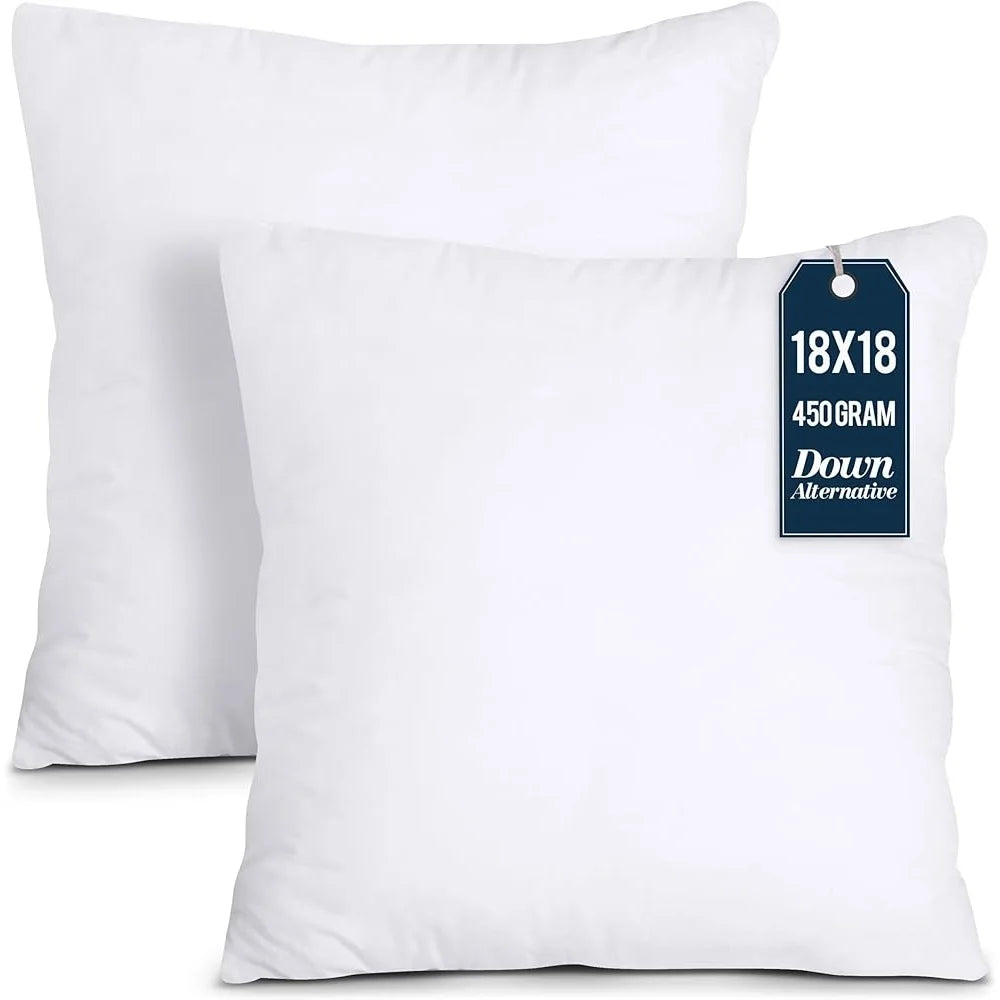 White Throw Pillow Inserts 18"x18" - Pack of 2