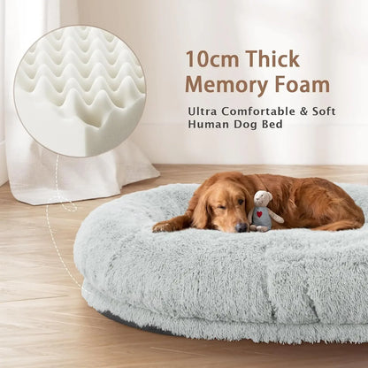 Human Dog Bed, 71''x45''x12'' Washable, 10 CM Thick Memory Foam