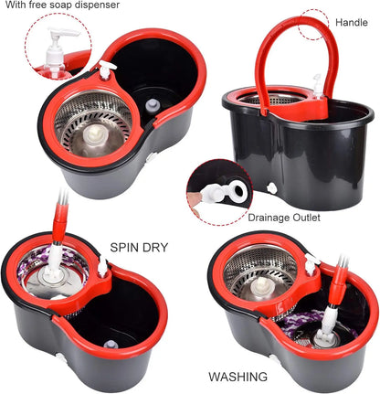 Spin Mop Bucket with Wring, Handle