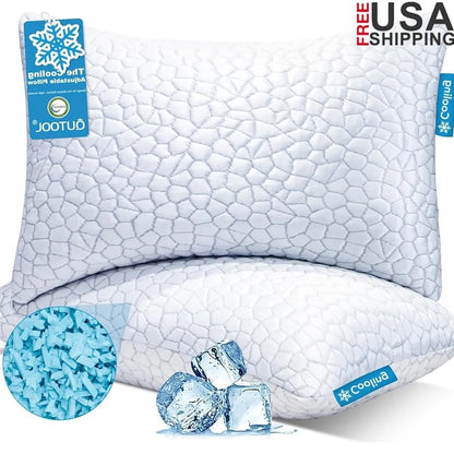 Cooling Pillows Set of 2 Gel Memory Foam. for Comfortable Sleep