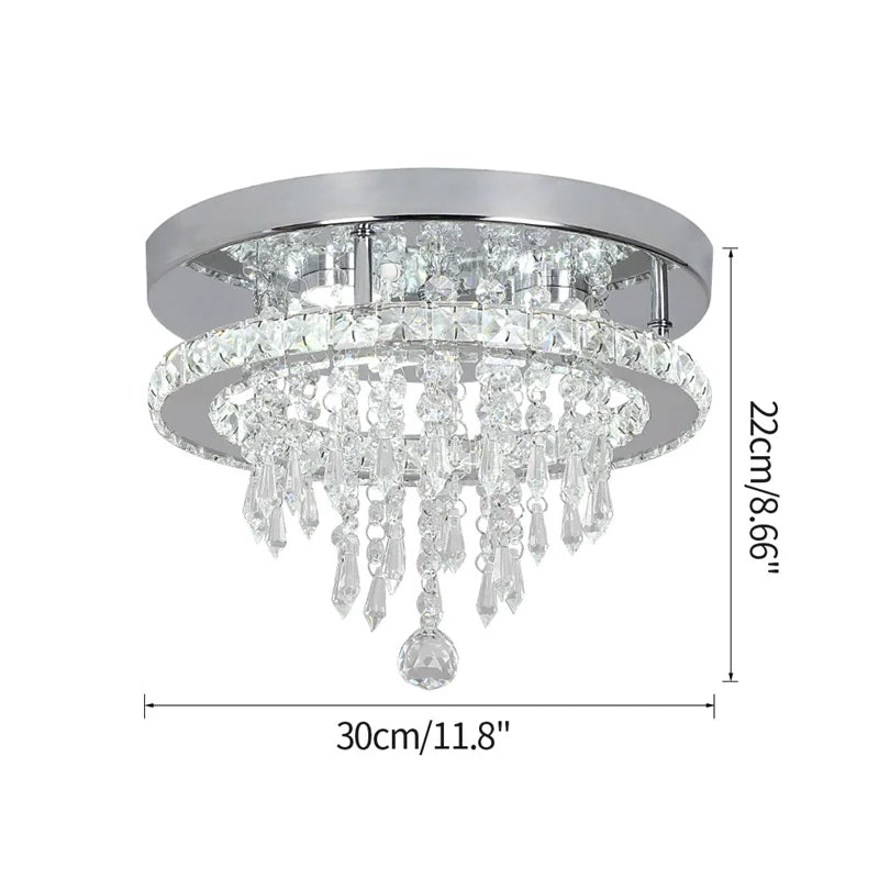 LED Crystal Ceiling Chandelier, Remote Control