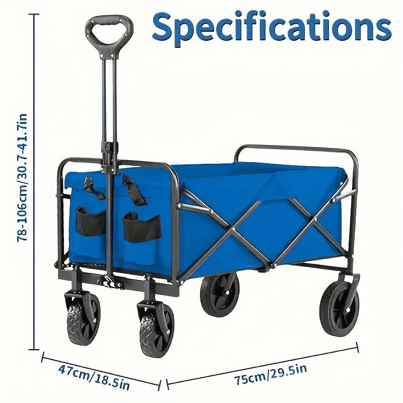 Heavy Duty Foldable Utility Cart for Groceries, Sports, Gardening