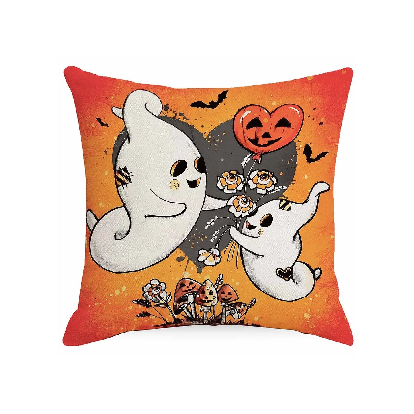 Halloween Decorative Linen Throw Pillow Cover (Pillow Insert Not Included)