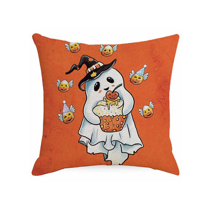 Halloween Decorative Linen Throw Pillow Cover (Pillow Insert Not Included)