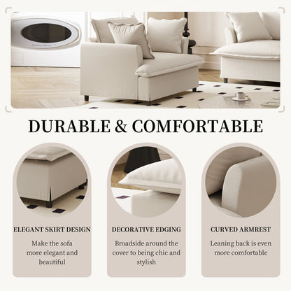 Oversized Single Seat Chenille Armchair with Pillows