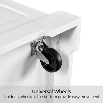 Kitchen Storage Cabinet on Wheels with Open Shelves