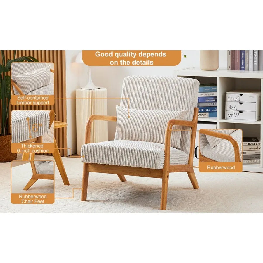 MidCentury Modern Accent Chair with Pillow