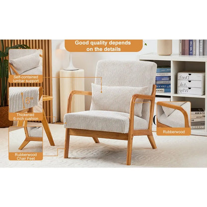 MidCentury Modern Accent Chair with Pillow