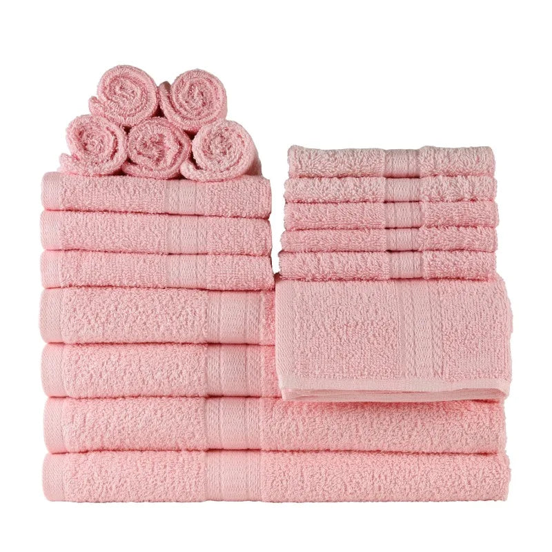 18-Piece 100% Cotton Towel Set Soft and Super Absorbent