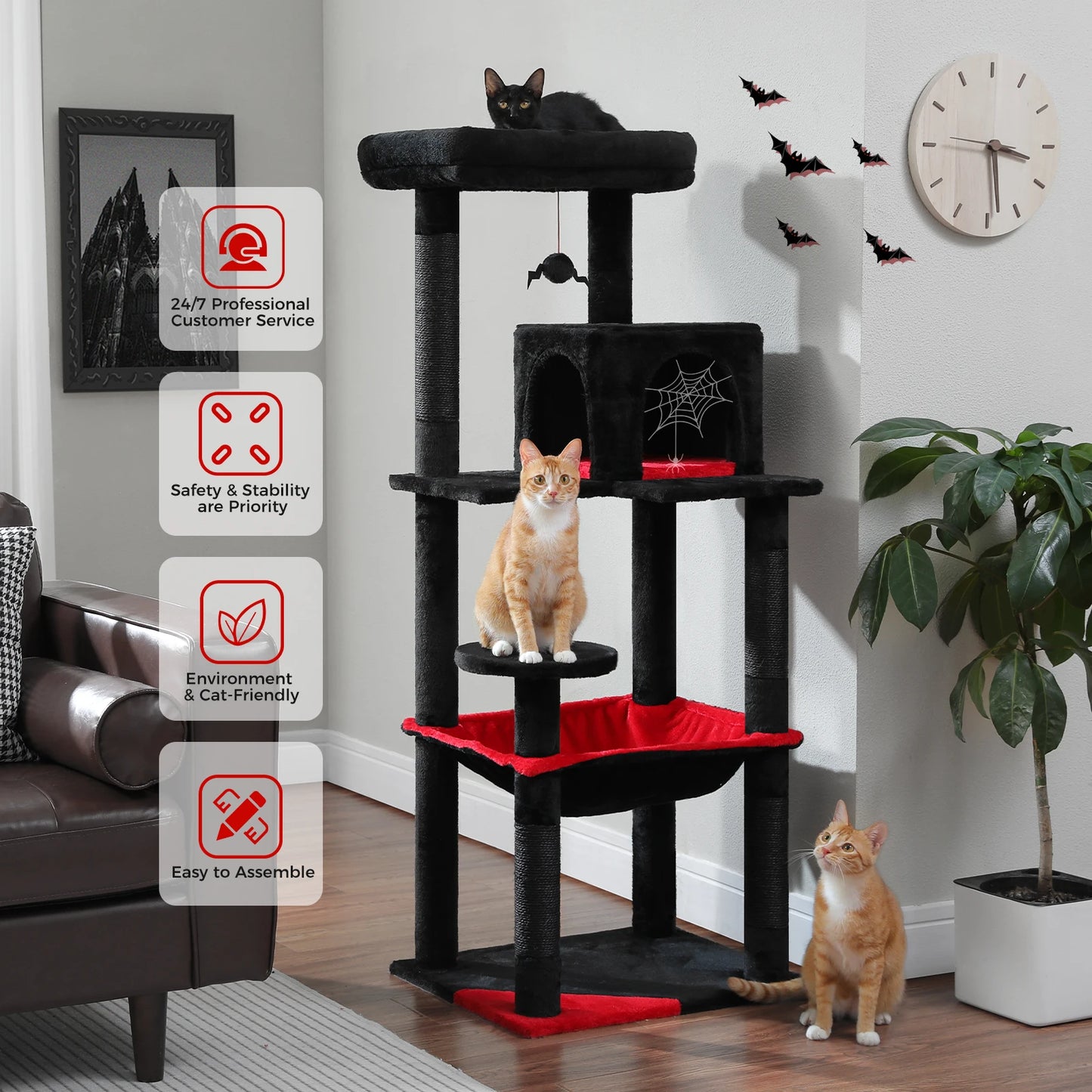 Cat Tree with Large Hammock, Scratching Post