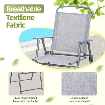 6 Pieces Folding, Garden Patio Furniture Set w/Umbrella,