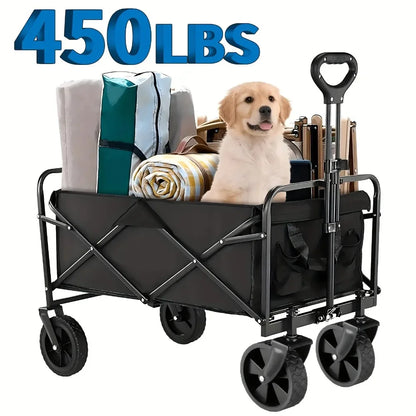 Heavy Duty Foldable Utility Cart for Groceries, Sports, Gardening