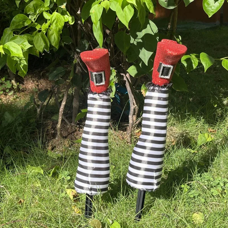 2pcs Halloween Evil Witch Legs Props Upside Down