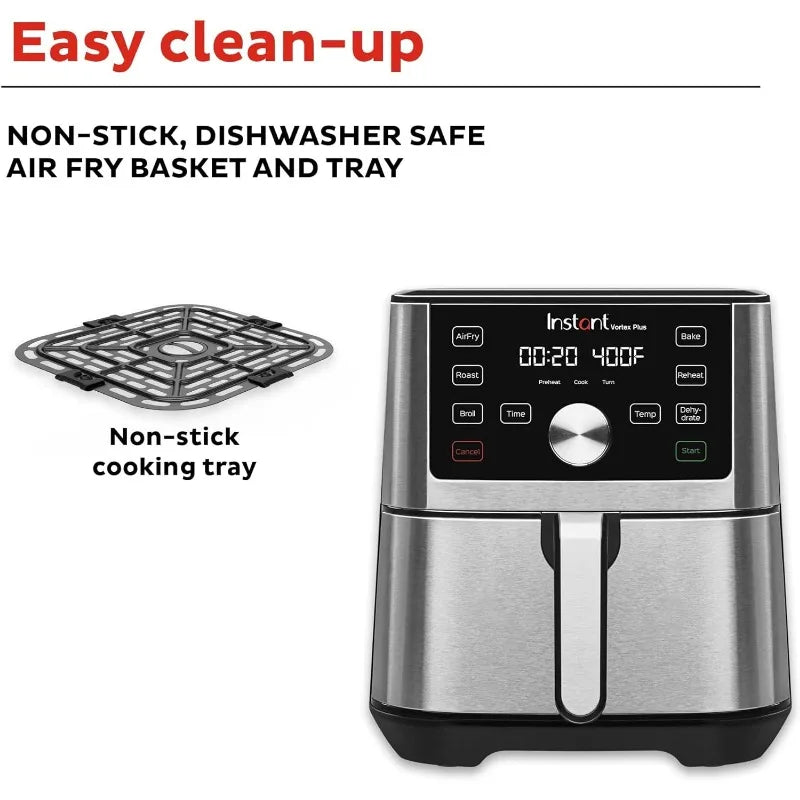 6QT Air Fryer, Broils, Dehydrates, Roasts, Reheats, Bakes