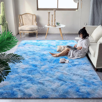 Soft Fluffy Rainbow Rugs for Bedroom or Kids Playroom