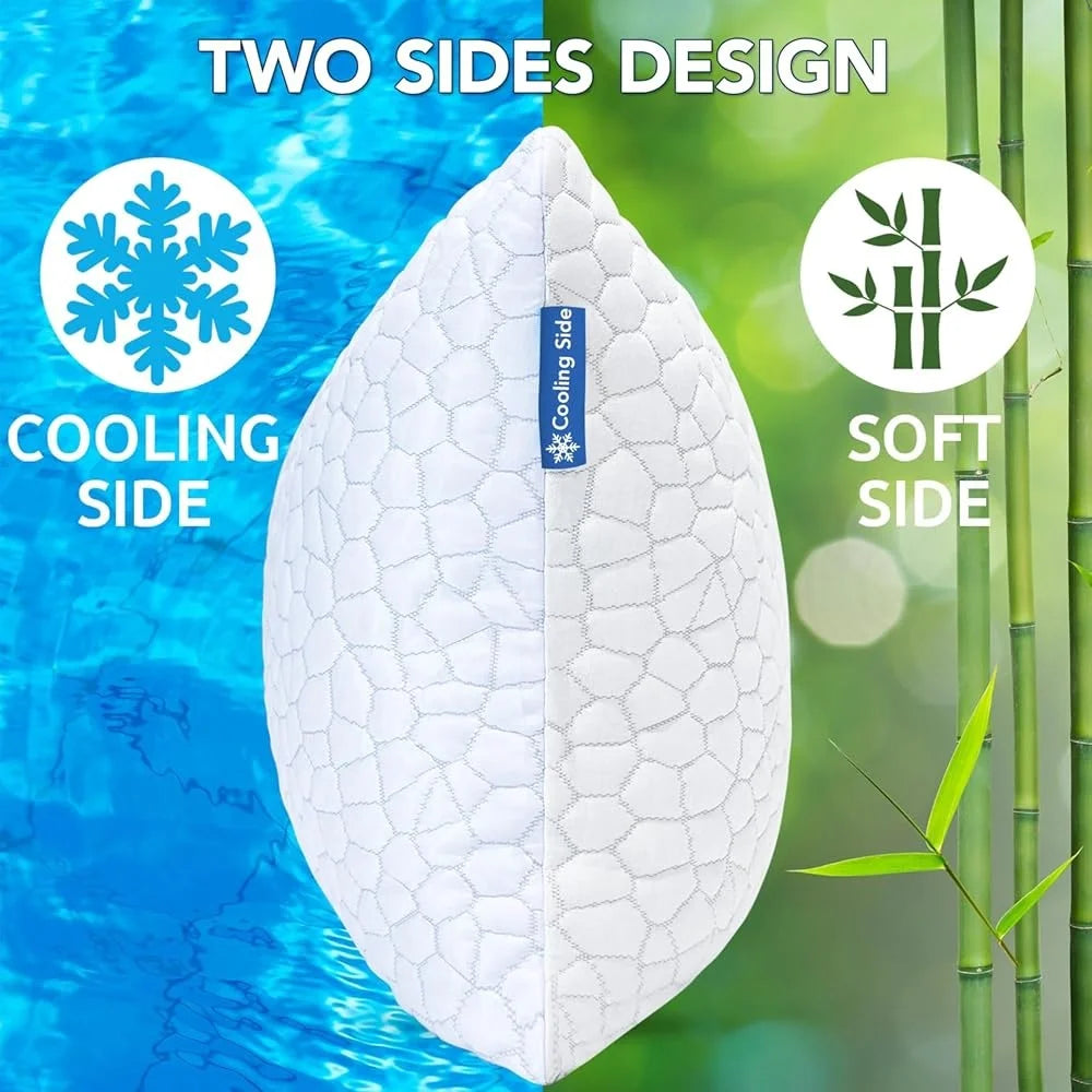 Cooling Pillows Set of 2 Gel Memory Foam. for Comfortable Sleep