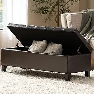 Navy Blue Storage Bench End of Bed