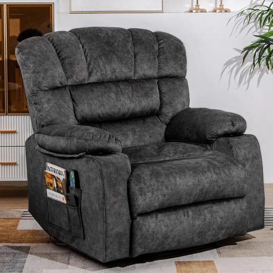 Recliner Chair, 2 Cup Holders & Side Pocket