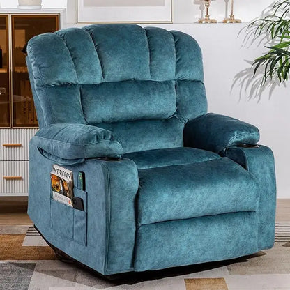 Recliner Chair, 2 Cup Holders & Side Pocket