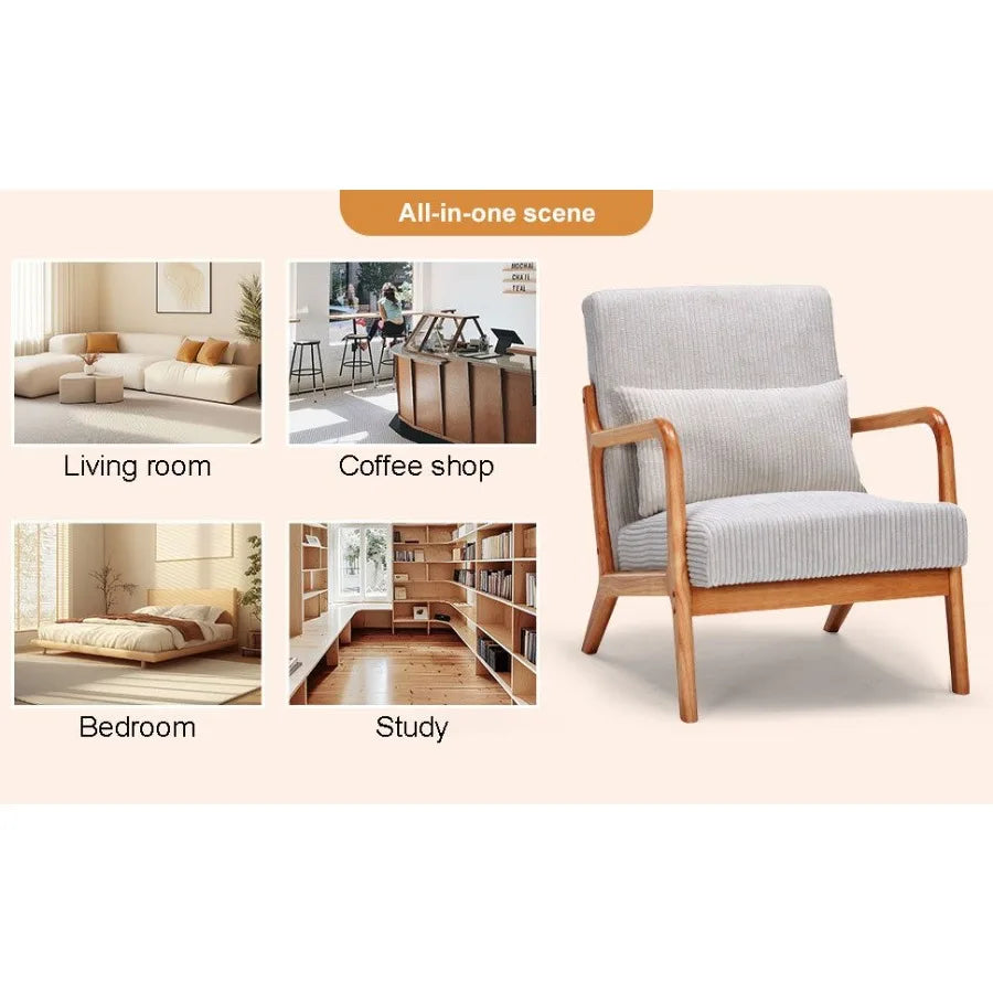 MidCentury Modern Accent Chair with Pillow