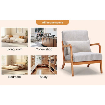 MidCentury Modern Accent Chair with Pillow