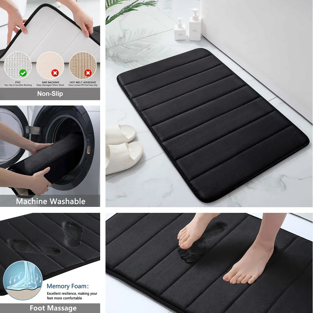 Super Absorbent Memory Foam Carpet Non-slip Bathroom Rug