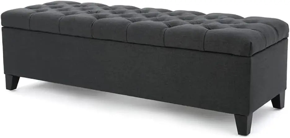 Navy Blue Storage Bench End of Bed