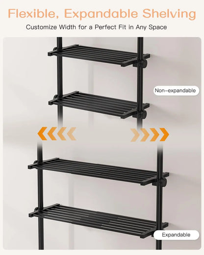 4-Tier Over Toilet Storage Shelf. Fits 64-113" Heights.
