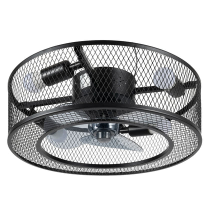 Caged Light Ceiling Fan 3 Speed Remote for Cooling