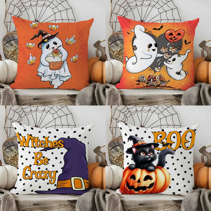 Halloween Decorative Linen Throw Pillow Cover (Pillow Insert Not Included)